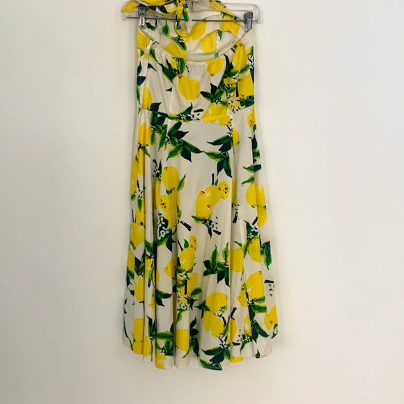 Hearts & Roses halter swing dress, lemon print, size 4 - Picture 5 of 9